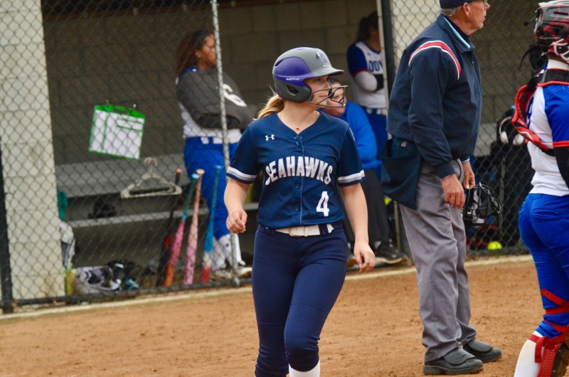 Sussex Academy sophomore Marley Campanese looks at the action after scoring.