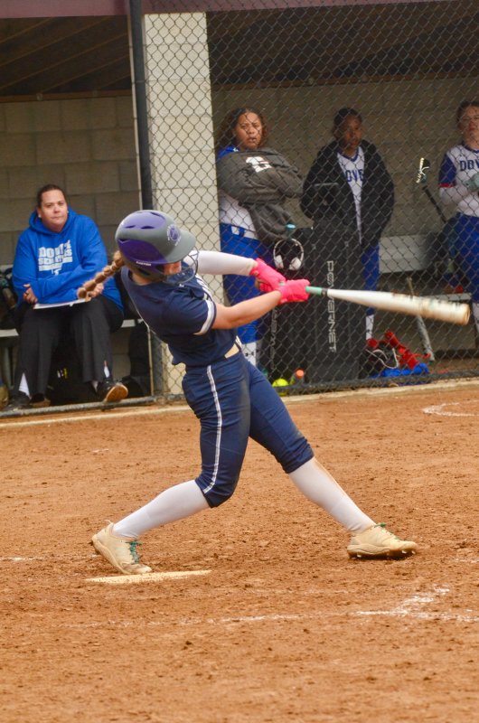 Seahawks freshman Danica Bergh stays balanced on her follow through.