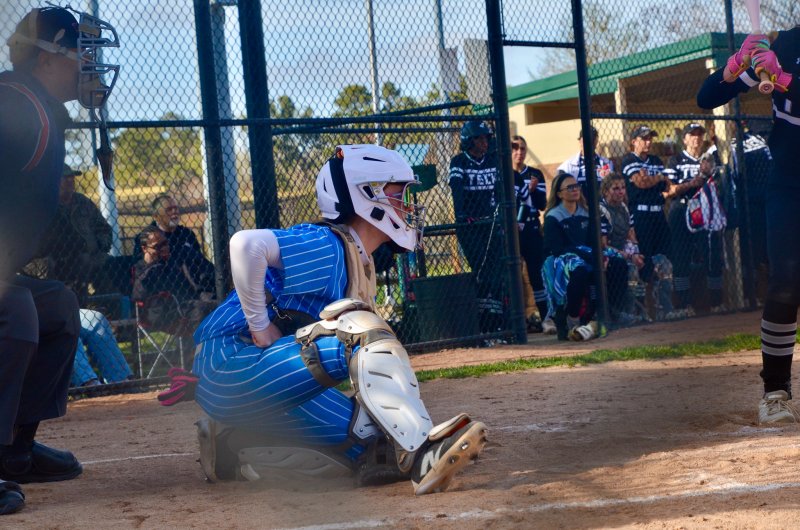 Cape senior Madison Lubiniecki gets ready to receive a pitch.