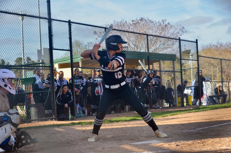 Ravens senior Paige Krepps gets ready to swing.