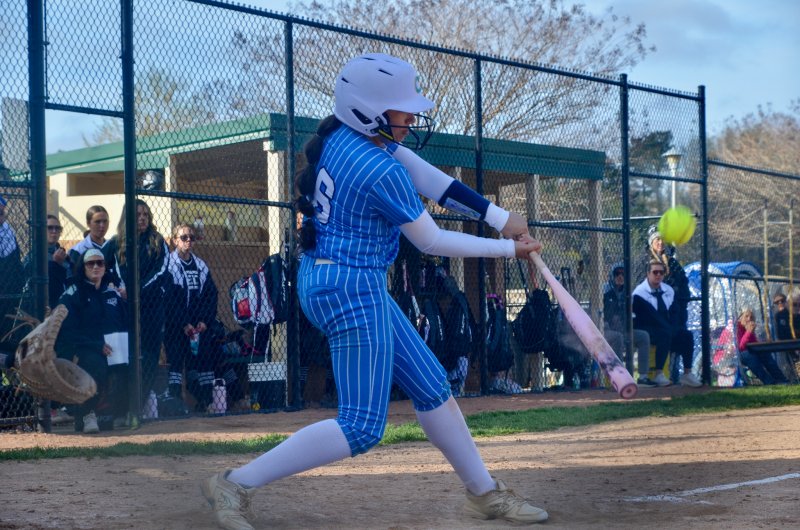 Vikings sophomore Mia Scott keeps her focus on the ball.