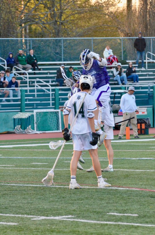 Sussex Academy senior Chase Ballinger celebrates scoring the Seahawks’ first goal.