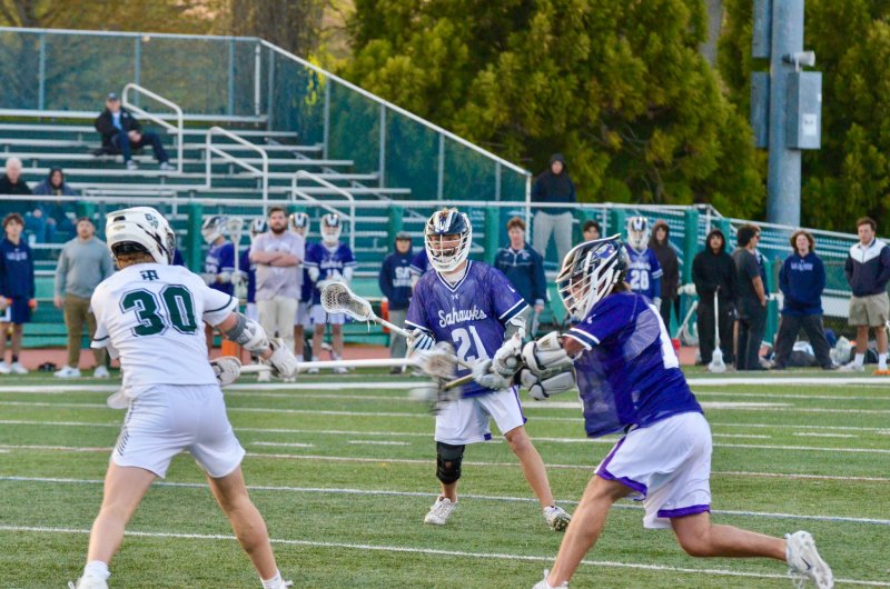 Seahawks sophomore Cooper Hagy launches a shot from a tricky angle.