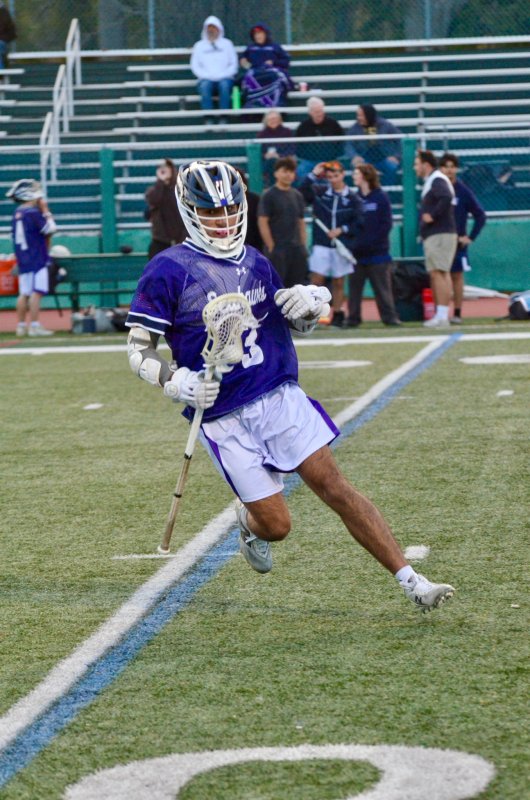 Sussex Academy junior Armaan Chadha gets a touch in the box.