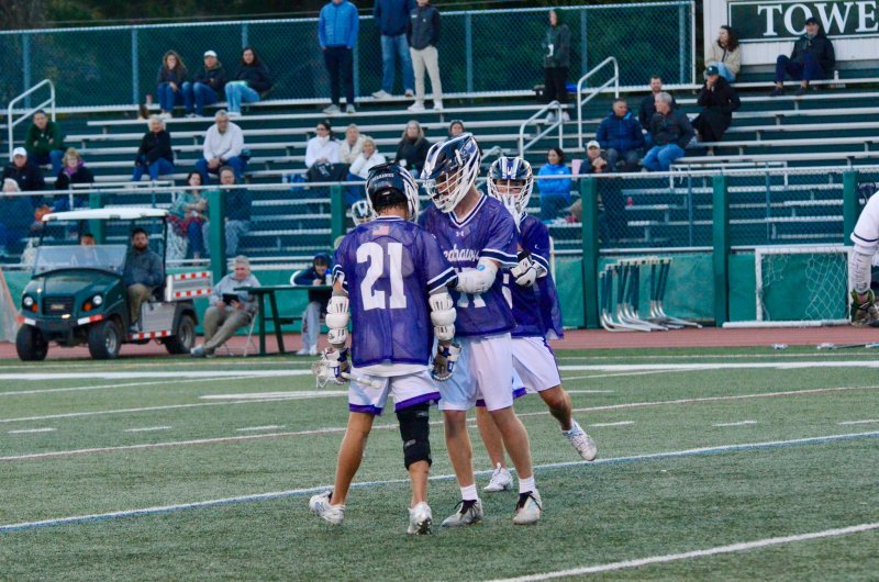 Sussex Academy junior Gideon Sammons is fired up after he scored.