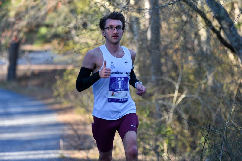 Tyler Pressl finishes second in the marathon with a time of 2:40.