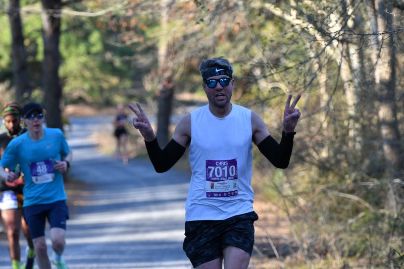 Chris Gower logs a marathon time of 3:14:03.