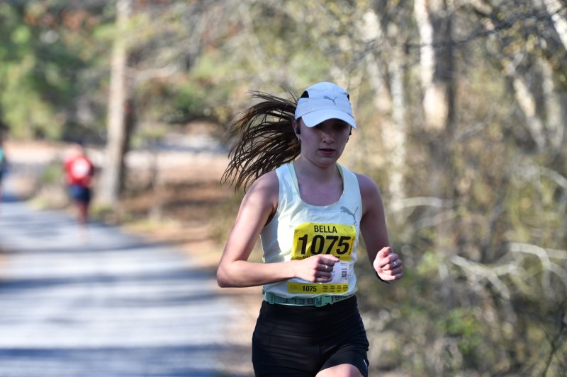 Bella Marchini logs a time of 1:33:57 in the half-marathon.