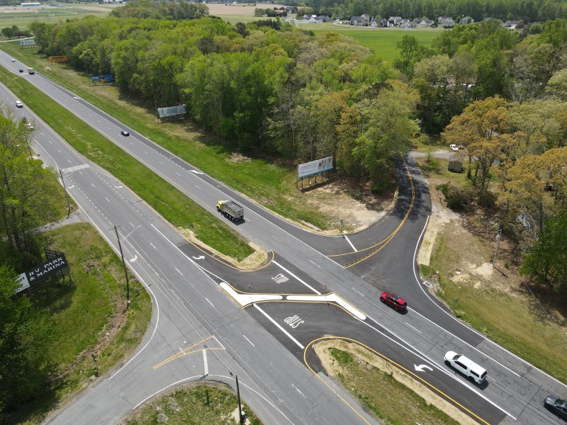 The Delaware Department of Transportation recently completed upgrades to the intersection of Route 1, Hudson Road and Steamboat Landing Road. NICK ROTH PHOTO