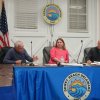 The Dewey Beach Board of Adjustment discusses a request for variance during a public hearing on Nov. 5 at the town lifesaving station. Shown are (l-r) Chair David Vogt, Julie Johnson and Randy Wise. ELLEN MCINTYRE PHOTO