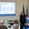 Tina Callahan, associate director of the Center for Environmental Monitoring and Analysis, presents data about Delaware’s weather observing stations at a March 10 workshop at the University of Delaware’s Hugh R. Sharp Campus in Lewes. BILL SHULL PHOTOS