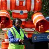 Delaware Department of Transportation Secretary Shante Hastings speaks at the Minos Conaway Road construction site near Lewes April 20. The event was a kickoff for National Work Zone Awareness Week. The initiative is aimed at reminding drivers that Safe Actions Save Lives. BILL SHULL PHOTOS