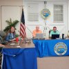 Dewey Beach Town Council holds a public hearing regarding an ordinance relating to the location of swimming pools and fences April 17 at the town lifesaving station. Shown are (l-r) Commissioner David Jasinski, Commissioner Elisabeth Gibbings, Commissioner Gary Persinger, Mayor Bill Stevens and Commissioner Paul Bauer. ELLEN MCINTYRE PHOTO