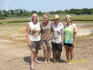 Shown are (l-r) Evelyn Maurmeyer, and graduate students Tessa Montane, UD; Madeline Foster, Cooper-Union University; and Jolie Wax, Lincoln University. COURTESY OVERFALLS FOUNDATION