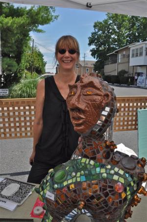 Celeste Kelly of Newark combines ceramics and porcelain to create one-of-a-kind sculptures and garden art. BY RON MACARTHUR