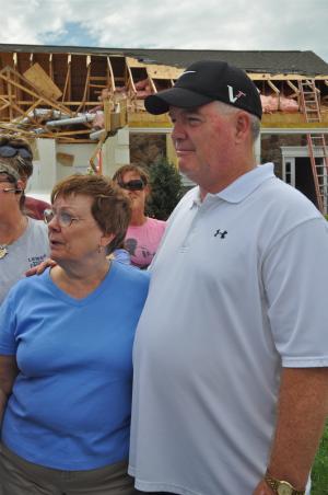 Sue and Jack Holloway are happy they decided not to ride out the storm in their Lewes-area home. BY RON MACARTHUR