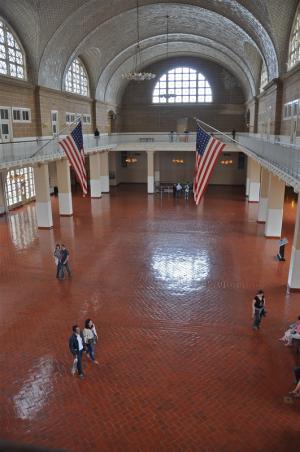 The large Registry Room was the first stop for newcomers to America. BY RON MACARTHUR