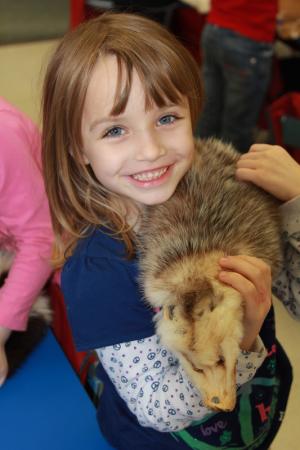 Sara Williams holds a possum fur. BY MELISSA STEELE