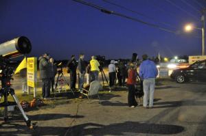 Members of the Sussex County Astronomy Society have telescopes set up in Lewes. BY RON MACARTHUR