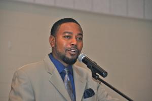 Keynote speaker Ben Mobley talks about drawing a line in the sand to defend traditional values during the PGA's annual Quality of Life Awards Banquet. BY RON MACARTHUR