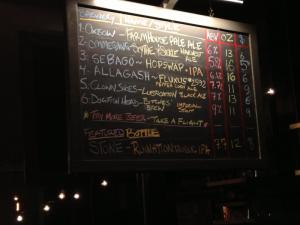 At the 40Paper bar and restaurant in downtown Camden, the bar's chalk board was advertising a group of great draft brews including DogfishHead's Bitches Brew and Allagash brewery's Fluxus ale. Karl Arnberg, who recently married Lewes's Leah Hoenen - a former Cape Gazette reporter - and then hauled her off to Portland, Maine, is a Dogfish alumnus who now brews for Allagash. It was good to look at the chalkboard - while sampling a flight of the brews - knowing some of the pedigrees of the ales.