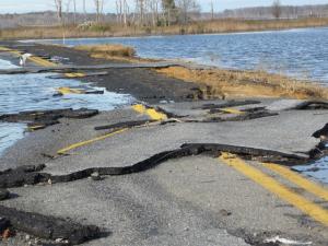 Prime Hook Road is destroyed in sections. It was only a year ago that the road was repaired and repaved following another storm. SOURCE SUBMITTED