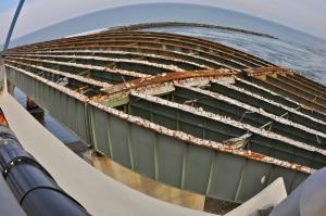 Demolition work continues on the old Indian River Inlet bridge. BY RON MACARTHUR