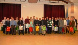 This year, through a grant from the Delaware Volunteer Firefighter’s Association, the Rehoboth Beach Volunteer Fire Company was able to recognize 40 of its top responders. The top responders attending the banquet were (l-r) Dick Mitchell, Warren Jones, Eric Wharton Sr., Harry Miller, Ed Cline, Chatam Marsch, D.J. Messick, Joseph Wassler, Rebecca Blizzard, Ron Blizzard, Bob Stone, Lee McDaniel, Nick Priddy, Heather Blizzard, Chris Simpler, Dan Mitchell, Jeff Blizzard, Bill DelleDonne, Trevor Feist, James Worrall, Leonard Marsch, Don Mitchell Jr., Ralph Karl, Jared McCabe, Preston Dyer, Howard Blizzard and Vaughn McCabe. BY WARREN JONES