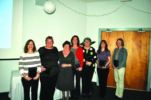 Prudential Gallo Realtors presented awards Jan. 30 to its exceptional rental agents (l-r) Kim Lawson, Melanie Anderson, Bette Gallo, Maureen Kyritsis, Carolyn Turner, Stacy LeGates and Rachel Cooper. SOURCE SUBMITTED