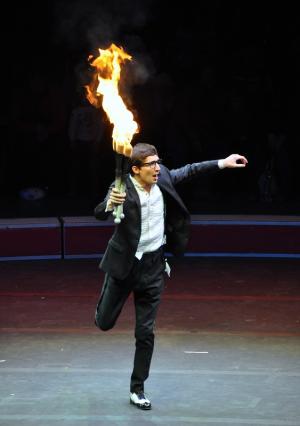 One of the most talented performers in the show is Anton Franke, who is paired with his father. Not only does Anton juggle, but he plays the drums, jumps on a trampoline and performs a light show. The family comes from Russia. BY RON MACARTHUR