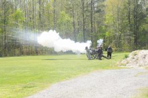 Also firing a salute after the raising of the flag is the 2nd Company of the Richmond Howitzers.