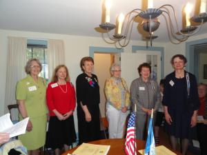 The Colonel David Hall Chapter inducted newly elected officers who will each serve a three-year term at the May 11 meeting. Shown are (l-r) Regent Nancy Barlow, Vice Regent Denise Clemons, Chaplain Gloria Lester, Recording Secretary Jane Starr, Corresponding Secretary Dottie Wiker and Registrar Kristin Jones. The regent is the managing director of the group; the vice regent is responsible for programs. The chaplain provides spiritual guidance, the recording secretary maintains meeting minutes, the corresponding secretary publishes communications and the registrar assists with applications for membership. SOURCE SUBMITTED