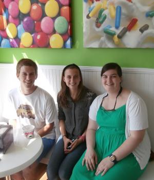 In for his first visit, Kevin Thomas, of Lewes, joins (l-r) Rehoboth residents Leah Wilson and Jamie Shea on a sunny afternoon. BY MOLLY MACMILLAN