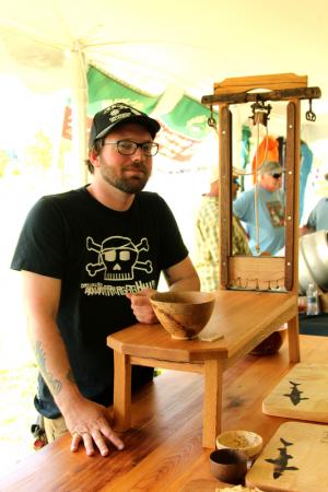 Morgan Mumford of Mumford Woodworking was on site for Analog-A-Go-Go.