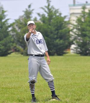 Aaron Block says put that in the book after he successfully steals third base. BY RON MACARTHUR