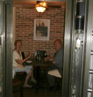 On a recent visit to The Pint, Joyce and Bob Graves await their dinner at a table inside the old Delaware Trust bank vault. BY MOLLY MACMILLAN