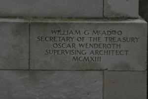The cornerstone of Lewes' US Post Office building displays the year construction started in Roman numerals, 1913. BY HENRY J. EVANS JR.