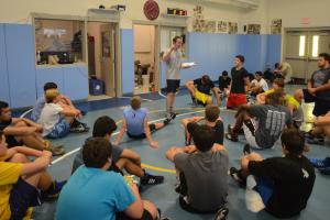 Head coach Chris Mattioni sets the tone for practice. BY DAN COOK