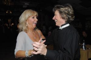 Dancing down the middle aisle is Alexis McKenzie, left, of Rehoboth, and Susan Paulikowski of Milton.