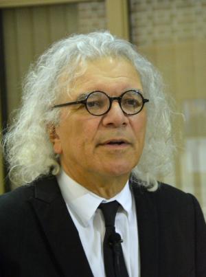 Alex Pires talks to the media following the July 10 planning and zoning commission public hearing. BY RON MACARTHUR