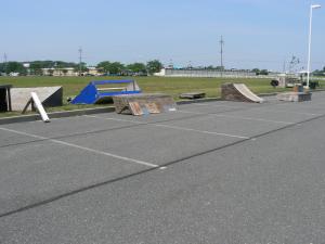 The current skate park in the parking lot will be replaced when the new concrete park is complete. BY TAGGART HOUCK