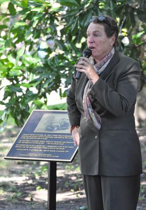 An emotional June Rose Futcher thanks guests for attending the ceremony. BY NICK ROTH