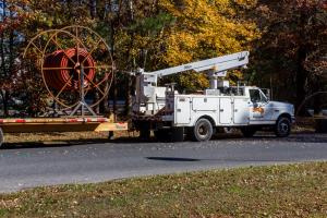 Conduit from this spool will house fiber-optic cable underground, capable of delivering internet speeds up to 1,000 Mbps. SOURCE SUBMITTED