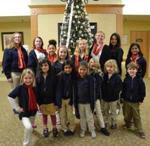 In back (l-r) Jessica Creigh, Claudia Little, Candace Anderson, Kimmie Cooper, Marissa Levis, Jisan an exchange student staying with Marissa's family) and Maya Haldar. In front :Violet Reichert, Evie Brown, Priya Haldar Juliana Sites, Charlotte Sachs, Claire Balliet, Samantha Gomez and Lincoln Hazel