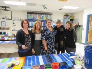 Faculty at Millsboro Middle, including (l-r) Kim Cooper, Megan Lynch, Susan Mitchell, Tanja Levenson and Karen Strohm, said they enjoy the project as much as the students. BY MOLLY MACMILLAN