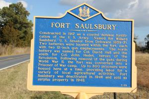 Historical marker on Route 36, east of Milford and near Fort Saulsbury. BY DENNIS FORNEY