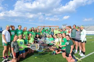 Lucky leprechaun lacrosse practice March 17. An annual tradition for Cape girls' lacrosse; coach Richard Collins was the leprechaun. BY DAVE FREDERICK