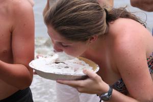 Pie-eating contests are always popular. BY BECKY CRAFT