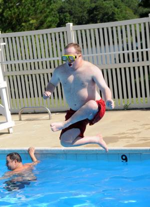 Mark Jastrebaki performs a cannonball. BY DAN COOK