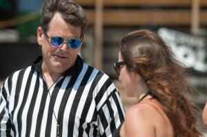 Jimmy Connors talks details with Kelly Ranieri. BY DENY HOWETH